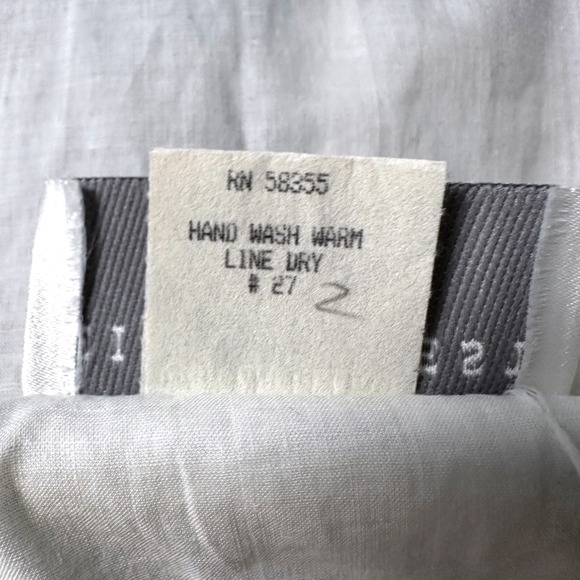 Eileen West Womens White Cotton Nightgown Nautical Blue Stripe Tie Medium - Picture 6 of 8